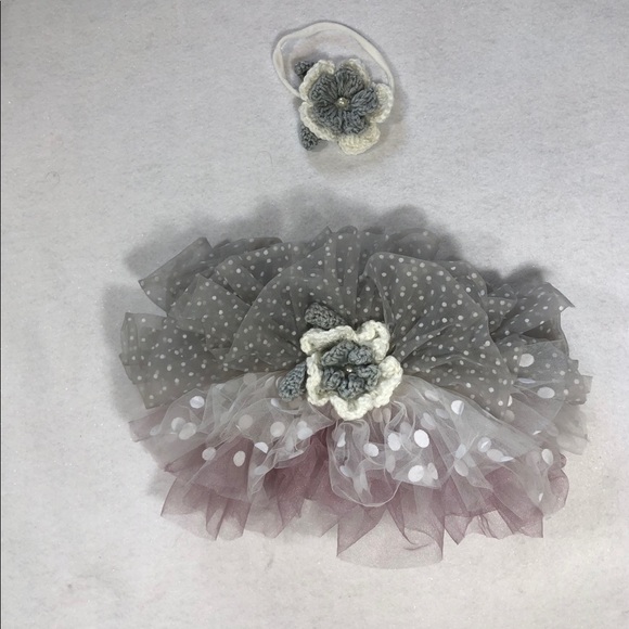 🎈3/$15 0-6 months, Delicate TuTu in Pinks & gray - Picture 3 of 7